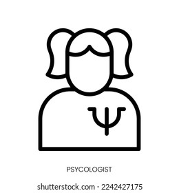 psycologist icon. Line Art Style Design Isolated On White Background