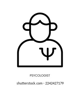psycologist icon. Line Art Style Design Isolated On White Background