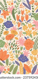 Psydelic Style Vintage Floral Wallpaper for Phone, Poster, and Sticker