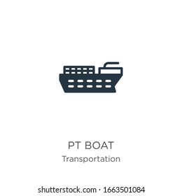 Pt boat icon vector. Trendy flat pt boat icon from transportation collection isolated on white background. Vector illustration can be used for web and mobile graphic design, logo, eps10