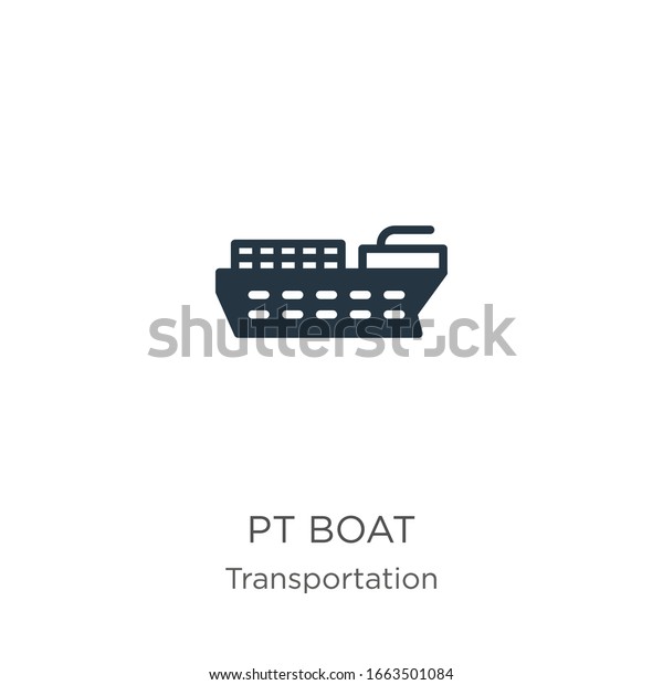 Pt\
boat icon vector. Trendy flat pt boat icon from transportation\
collection isolated on white background. Vector illustration can be\
used for web and mobile graphic design, logo,\
eps10