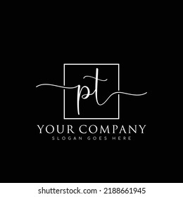 PT Erstmalige Handschrift minimalistischer Logo-Vektorgrafik