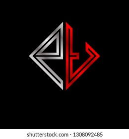 PT initial letter, modern logo design template vector