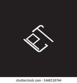 PT Initial Logo letters with rotate squere template