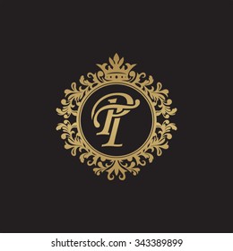 PT initial luxury ornament monogram logo