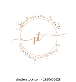 PT Initial monogram handwriting luxury illustration