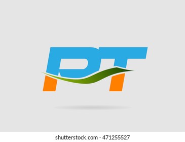 PT initial monogram logo
