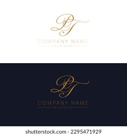 PT initials vector logo design. Letters P and T logotype. Initial monogram.