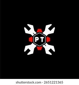 PT Initiales Vektor Stok Otomotif Logo Design