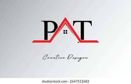 PT Letter House Logo – Creative Real Estate Monogram with Roof Icon and Home Shape for Property, Architecture and Modern Branding
