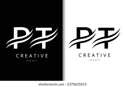 PT Letter Logo Design with Background and Creative company logo. Modern Lettering Fashion Design. Vector illustration