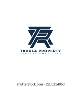 Resumen de la carta inicial TP o logotipo PT en color azul marino aislado en color blanco aplicado para el logotipo de agencia inmobiliaria también adecuado para las marcas o empresas tienen el nombre inicial PT o TP.