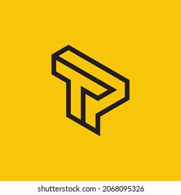 Logo de la marca de papel PT. la combinación de las letras P y T en una forma nueva, original y moderna