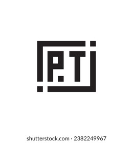 PT minimalist geometric symbol logo in high quality professional design that will print well across any print media
