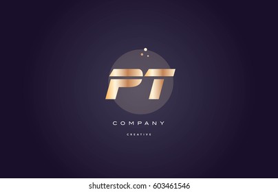 pt p t  gold yellow golden metal metallic bold luxury product modern creative gradient alphabet company logo design vector icon template