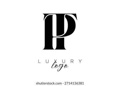 PT Serif Letter Monogram Typography Logo para una identidad de marca elegante de Premium