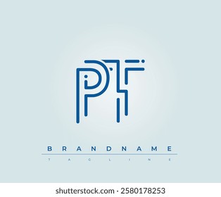 PT Technology Letter Logo Template. This tech letter logo is a graphic mark that uses letters to represent a technology company.
