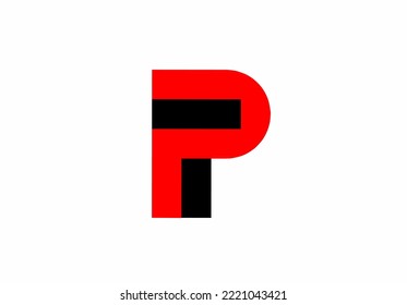 pt tp p t initial letter logo isolated on white background