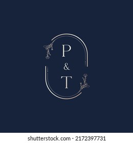 PT wedding initial logo letters in high quality professional design that will print well across any print media