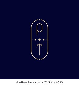 Monograma de la vida nupcial de PT con diseño profesional de alta calidad que se imprimirá bien en cualquier medio impreso