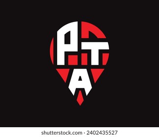 PTA letter location shape logo design