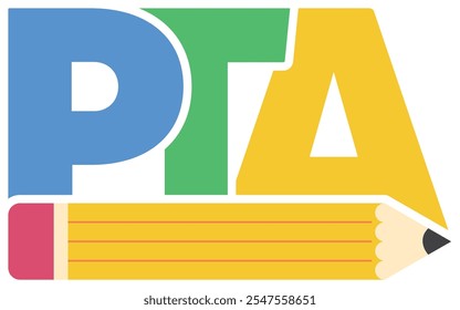 PTA Logo for Primary or Elementary School Parent Teacher Association featuring pencil graphic