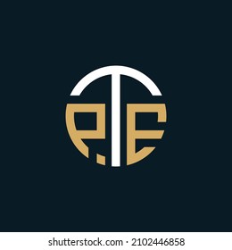 PTE Unique abstract geometric vector logo design