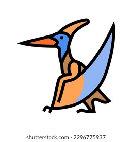 pteranodon dinosaur animal color icon vector. pteranodon dinosaur animal sign. isolated symbol illustration
