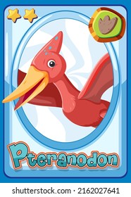 Pteranodon dinosaur cartoon card illustration