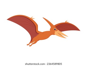 Pteranodon Dinosaur Cartoon Character Vector Illustration