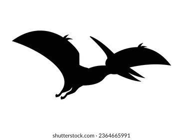 Pteranodon Dinosaur Silhouette Vector Isolated on White Background