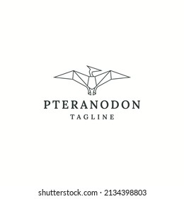 Pteranodon flying reptile animal logo icon design template flat vector