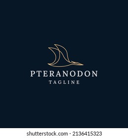 Pteranodon flying reptile animal logo icon design template flat vector	