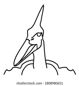 Pteranodon Icon. Doodle Hand Drawn or Black Outline Icon Style