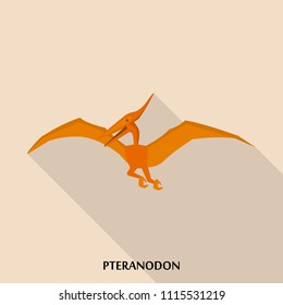 Pteranodon icon. Flat illustration of pteranodon vector icon for web design