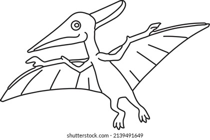 Pteranodon Line Art Vector Drawing Stock Vector (Royalty Free ...