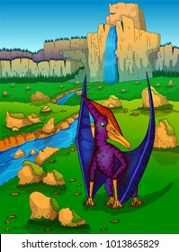 Pteranodon on the background of nature