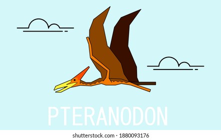 Pteranodon vector illustration. Dinosaurs Collection.