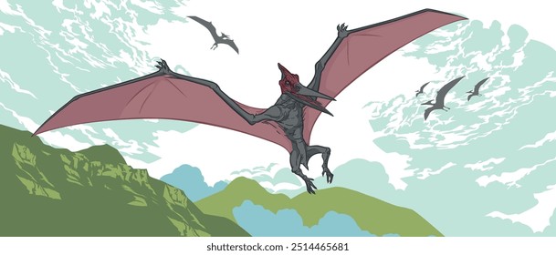 pteranodon, pteranodon wings, dinosaur, prehistoric monster animals, pteranodon flying