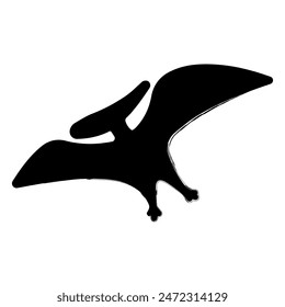 pinceladas de pterodáctilo sobre fondo blanco. Ilustración vectorial.