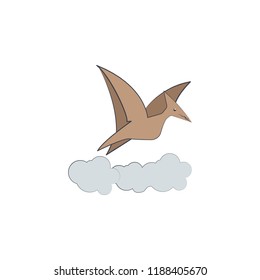 pterodactyl cartoon icon. Element of Jurassic period icon for mobile concept and web apps. Color cartoon pterodactyl icon can be used for web and mobile
