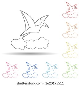Pterodactyl cartoon icon. Element of jurassic period icon for mobile concept and web apps. Color cartoon pterodactyl icon can be used for web and mobile
