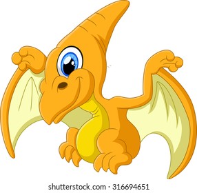 Pterodactyl cartoon illustration vector