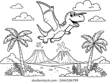 Pterodactyl Coloring Book: Explore los cielos prehistóricos con este divertido y educativo libro para colorear. Perfecto para niños y entusiastas de los dinosaurios. Disfruta de horas de coloración creativa