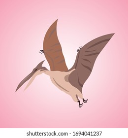Pterodactyl, dinosaur, dinosaur, ancient, fossil vector illustration
