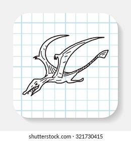 Pterodactyl dinosaur doodle