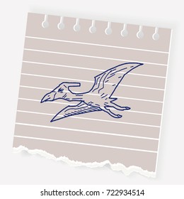 Pterodactyl dinosaur doodle