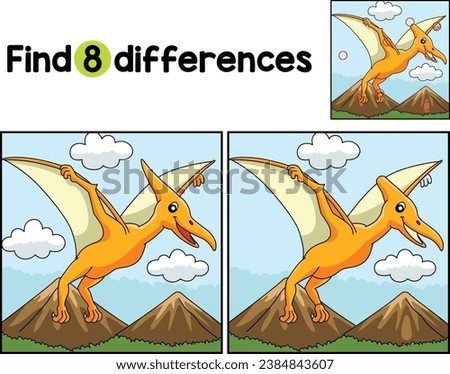 Pterodactyl Dinosaur Find The Differences [[stock_photo]] © 