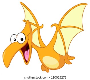 Pterodactyl dinosaur flying