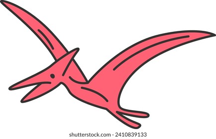 Pterodactyl Dinosaur Flying Vector Illustration